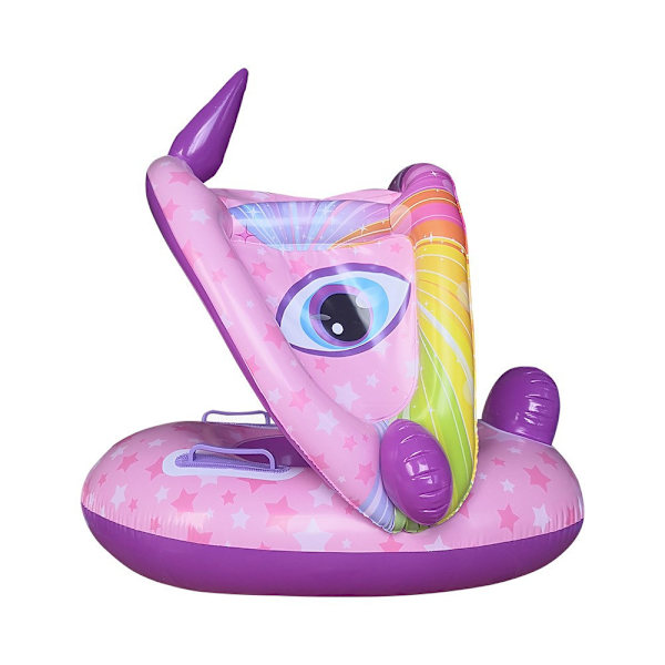 Unicorn Pontoon Båd Baby Bil Svømme Ring, Pool Sæde med Solsk
