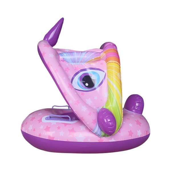 Unicorn Pontoon Boat Baby Car Swimming Ring, Pool Seat with Sunsh