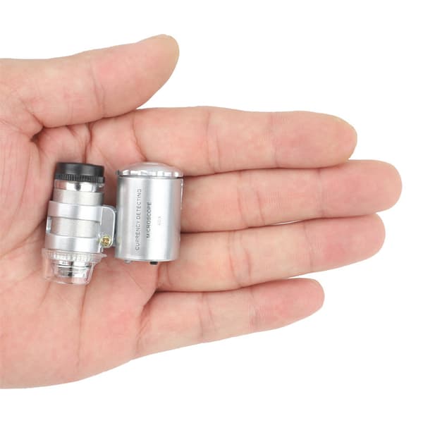 2-pack 60X Mini UV LED-belyst juvelerlupp med Kare (60X)