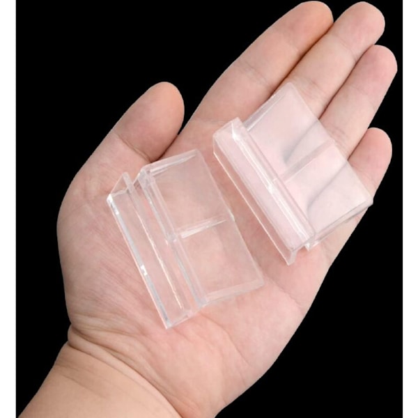 Akvarium akryl akvarium täckclips, 8 delar, transparent glastäckclips stöd för akvarium, universella lockclips för akvarier utan kant (8