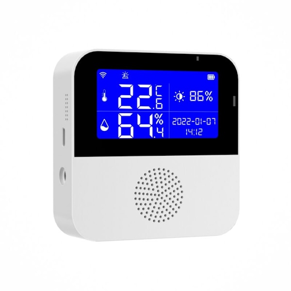 Wi-Fi luftfuktighet och temperatur inomhus hygrometer temperaturmätare tuya tya app LCD LCD-skärm bakgrundsbelyst 2,9-tums ℃ / ℉ med tid för hemmet