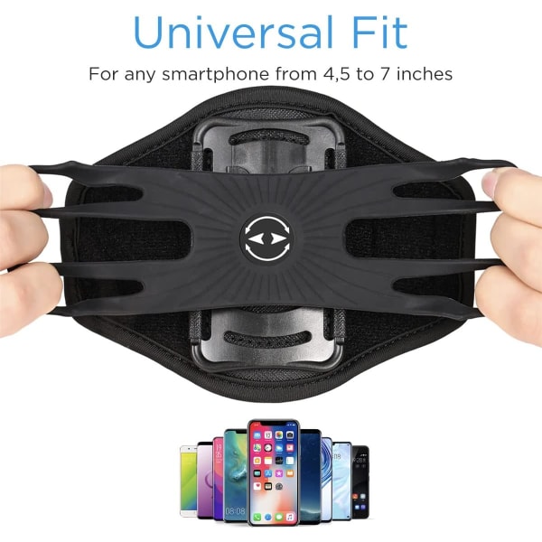 Smartphone-bälteshållare, universell ryggsäck för mobiltelefoner upp till 7'' tum - 360° rotation gym jogging cykling iPhone X 11 12 Max 13 Pro, Samsung Not