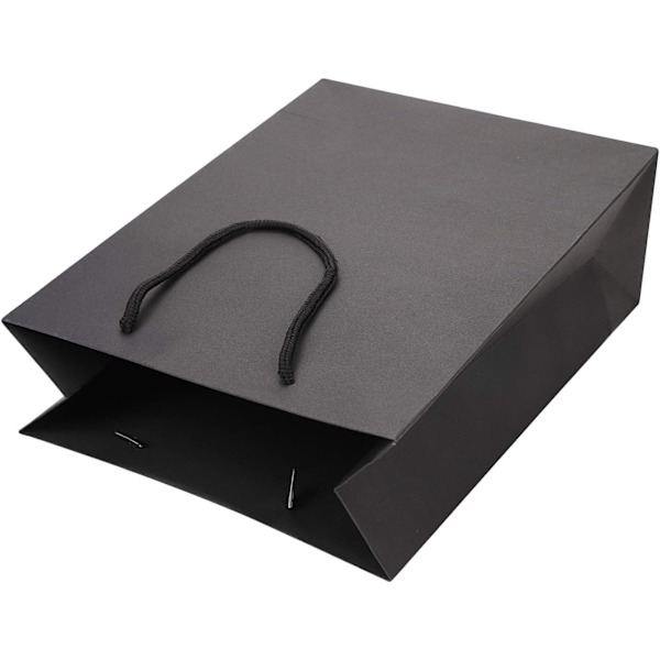 10 stk Kraftpapirposer Store Julegaveposer Håndveske med Håndtak Gaveposer Resirkulerbar Emballasje Godteposer Tote Bag Svart(Vertikal Størrelse 2
