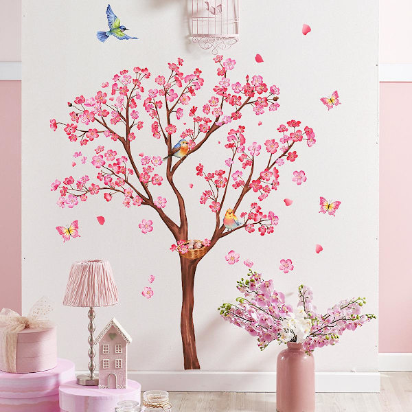 (88*104cm) Väggdekaler Växter Och Blommor Till Den Japanska Stilen Väggdekaler Bakgrund Vägg Dekoration Väggdekaler Självhäftande Väggdekaler