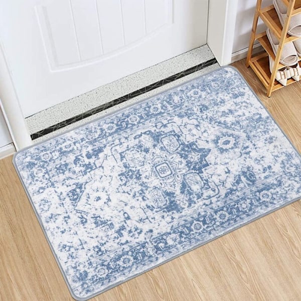 (Blå, 60 x 90 cm). Korridor, halkfri och tvättbar, absorberande vatten, för korridor, entré, kök