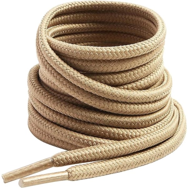 2 par Khaki runde snørebånd, 120 cm runde arbejdssnørebånd, Durab