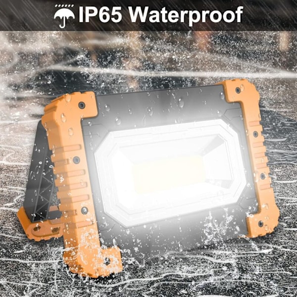 Genopladelig LED Projektør Arbejdslampe USB Vandtæt til konstruktion, Atelier Garage, Camping, Garage, Fiskeri, Vandring