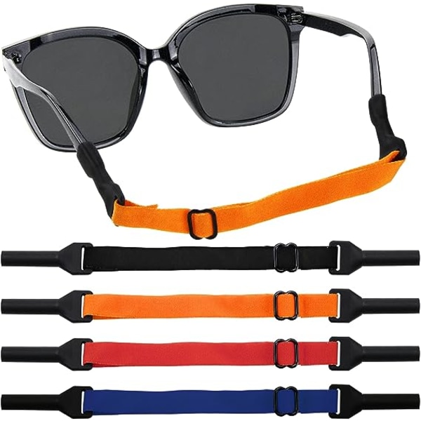 4-pack justerbara glasögonband, glasögonhållare, universellt band för solglasögon, glasögonhållare runt halsen, glasögonband