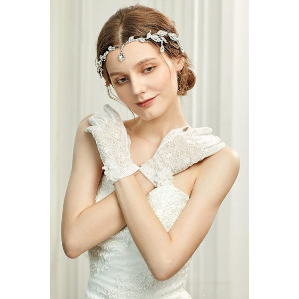 Elegant Rhinestone Leaf Bröllop Brudkronan