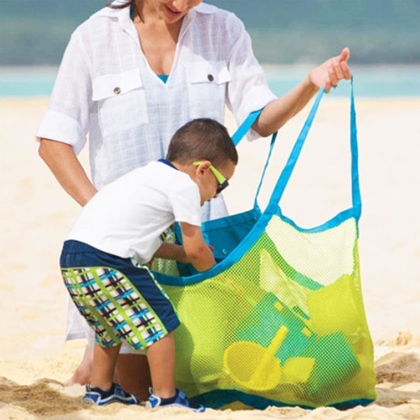 Sammenleggbar strandlekeoppbevaringsveske, nettingleketøysorgan for babybarn