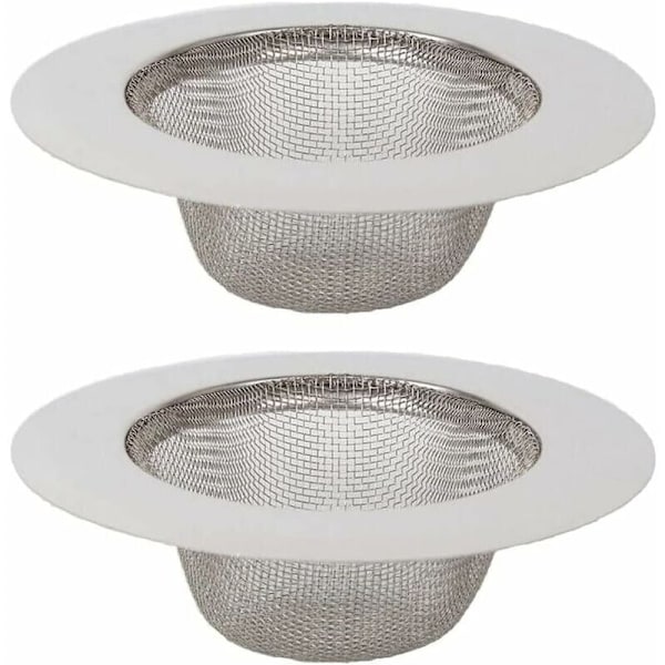 2 stycken diskbänksfilter, diskbänksfilter i rostfritt stål, avloppsfilter i rostfritt stål, diskbänkssil, för diskbänk, badrum, tvättställ,
