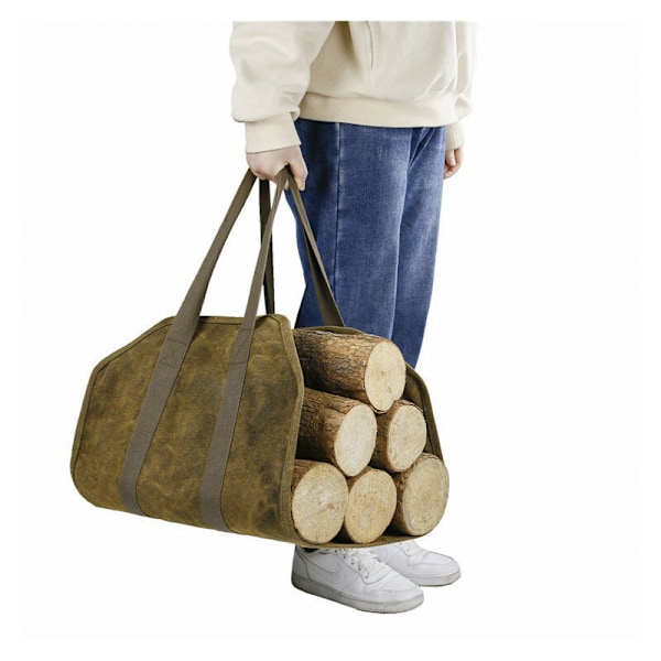 Eldstadsväska, Korg Träfigur i solid canvas, Transportbräda Ved Foyer Tillbehör för vedspis, 9446cm
