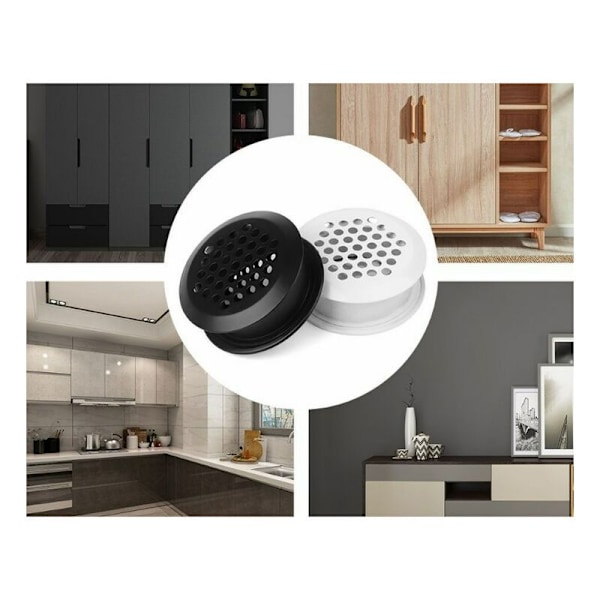 Rund ventilationsgaller Rostfritt stål 10 stycken för skåp garderob evakueringsgaller Slipning kök silver möbler Håll frisk luft inne