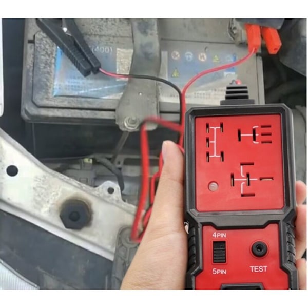 12V elektronisk relætester til biler, Batterirelætester testværktøj, Diagnostisk værktøj Auto Relais, Checker Batteribil med clips, Bærbar varme