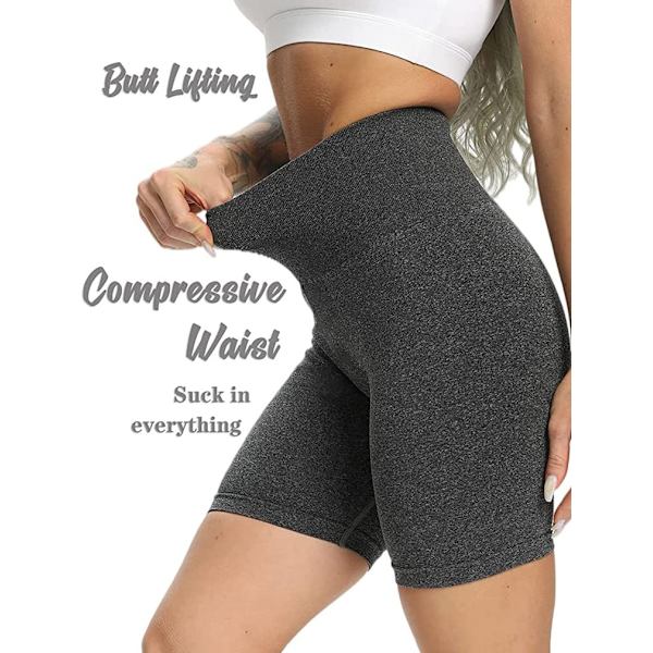 Naisten takapuolta nostava shorts korkeavyötäröinen treeni pyöräilyshortsit rypytys booty jooga shortsit kuntoilutrikoot (violetti)