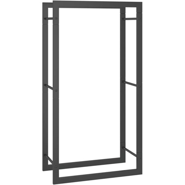 Svart Matt Vedställ 50x28x94 cm Stål