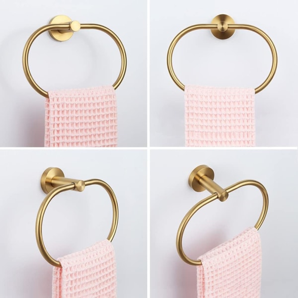 Towel Ring Stainless Steel Towel Ring Bathroom Accessories (Brushed Gold)