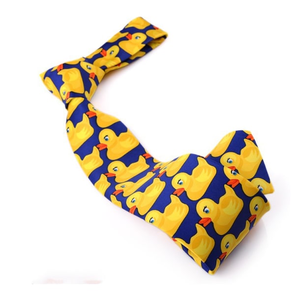 Blå og gul Andeslips - Originalt slips - Fancy slips - Forkledning
