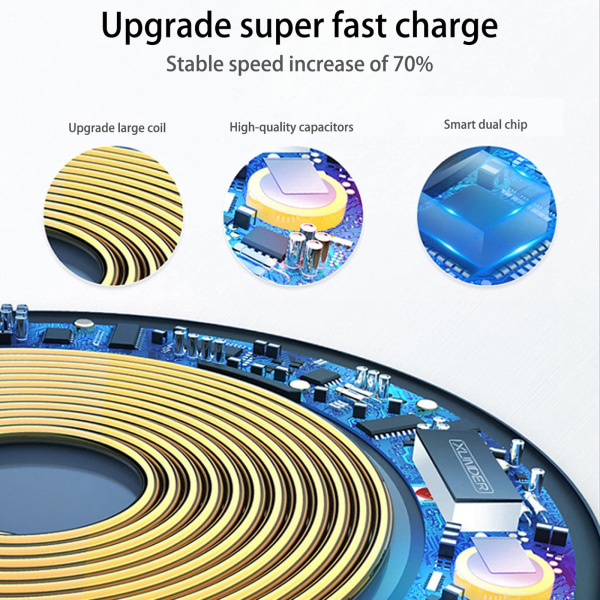 Trådlös billaddare - 10W Qi snabbladdning - Automatisk klämning - För alla telefoner (röd)
