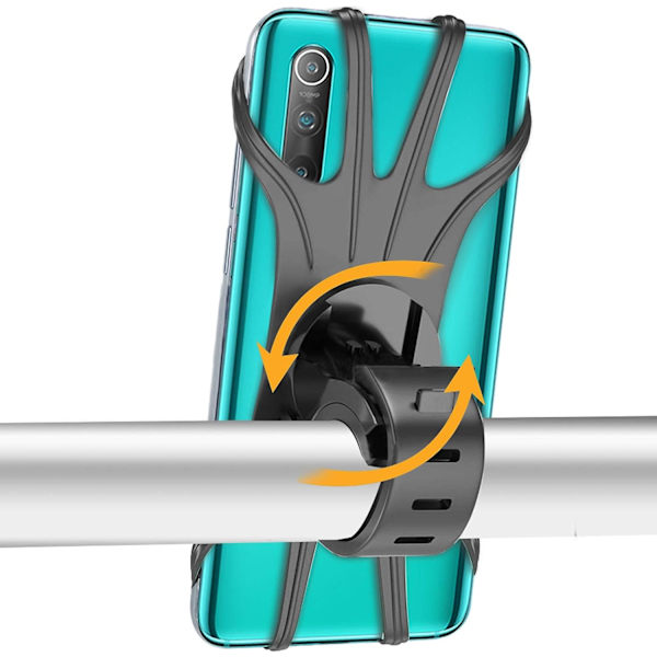Universell sykkel- og motorsykkeltelefonholder 360° roterbar motorsykkeltelefonholder sykkeltelefonholder kompatibel med 4,0-6,5 tommers smarttelefon for iPhone