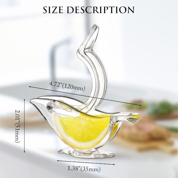 Deluxe Design Yksittäinen Sitruunapuristimen, Sitruunapuristimen Manuaalinen Käsinpuristimen Akryyliastiat Läpinäkyvä Tarjoiluastiat(2PCS Valkoinen)