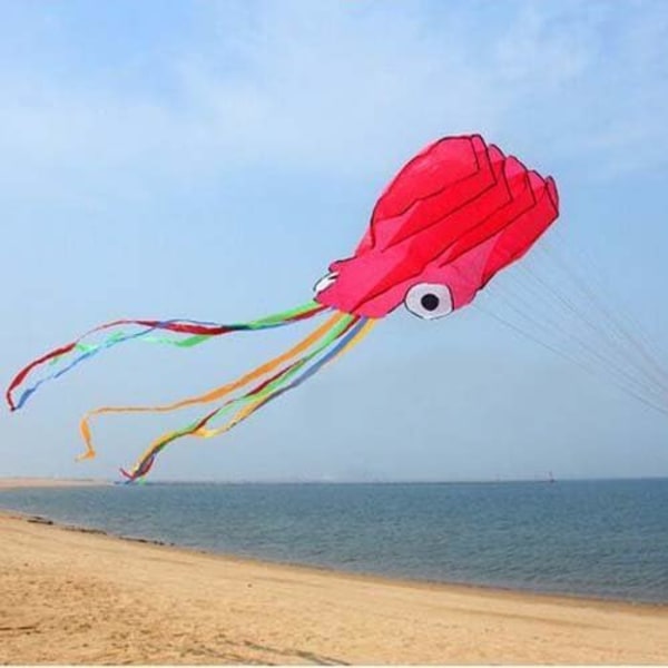 Multi Red Tail 400cm Drake - Bärbar Octopus Drake Nylon och Polyester Material