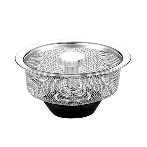 Kökssilsil ersättning Köksavloppskorg/Baffle/Plugg Rostfritt Stål Köksavloppssil, Silver
