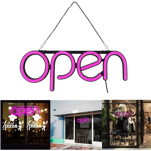 LED Öppen Skylt Anslagstavla LED-skyltlampa LED Neonljusskylt för Vitrinbutik Bar Café Restaurang Neonljus