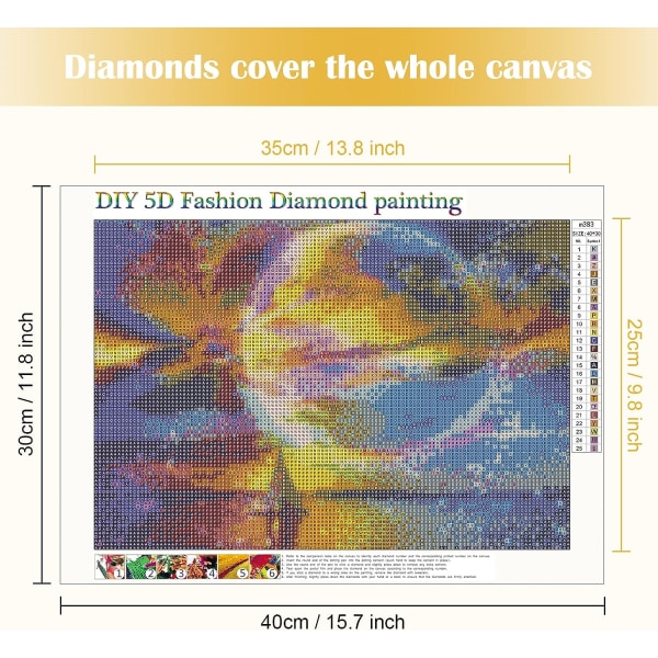 Gjør-det-selv 5D diamantmaleri etter nummer Kit Full Round Drill Diamond Pa