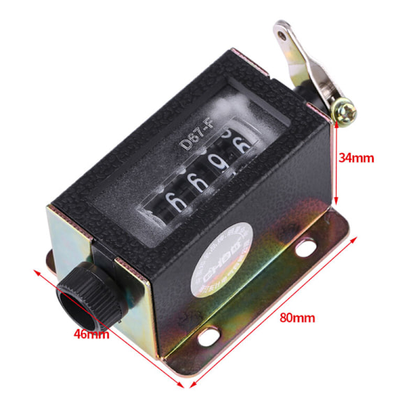 D67-F Mini Mekanisk Räknare Manuell 5-siffrig Räknare Dragstång Typ Fjäder Aritmometer