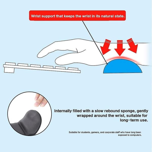 Memory Foam Musehvilehåndledsstøtte Tastatur Håndledsstøttepude Anti-Slip Musemåtte Support Håndledsstøtte Måtte Til Desktop Computer Bærbar Computer Holdbar Komfortabel Let