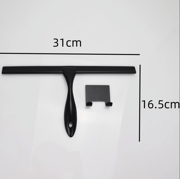 12 tommer sort glasskraber + firkantet krog