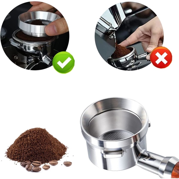 58mm Kaffeedosering Ring i Rustfrit Stål Espresso Doseringstragt Kaffe Maskine Tilbehør