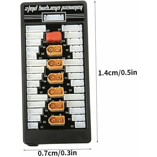 LIPO XT60 T-BUG BATTERISTYRING 2-6S BALANCERET PAPED PAPED PAPTED KARTON med parallelbalanceret ladeplade