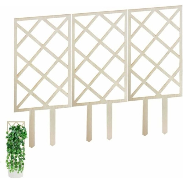 Trätorn för trädgården, stöd för växter, växtstöd, spaljé för klätterväxter utomhus och inomhus (3-pack)
