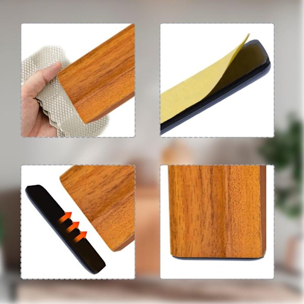 Set med 8 rektangulära skyddskuddar för möbler, golvmatta, glasunderlägg, anti-nötnings magiska golvmattor, möbelrörelsekuddar, 100 x 24 mm