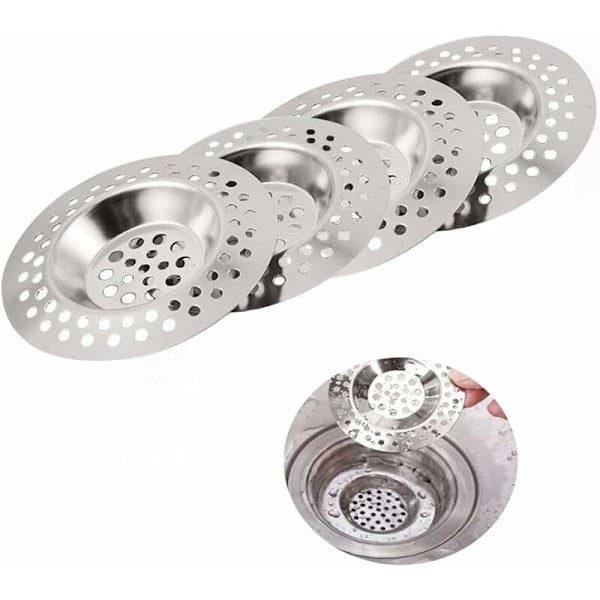 Filter Rustfrit stål 4 Stykker Rustfrit stål Filter Rustfrit stål Lavabo Stål Filter Køkkenvask Bonde Bonde Avabo Til Køkken Og Badeværelse D