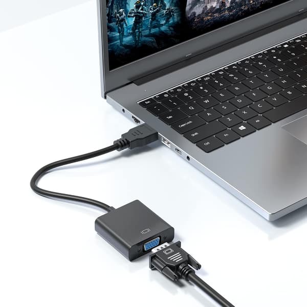 HDMI til VGA-konverteradapter med lyd - Forbinder HDMI-kilde til VGA-skærm og lydenhed