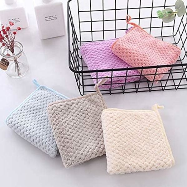 Liten handduk, handduk, 5-pack kökshandduk set, korallfleece hängande handduk, superabsorberande snabb torkning bältesögla