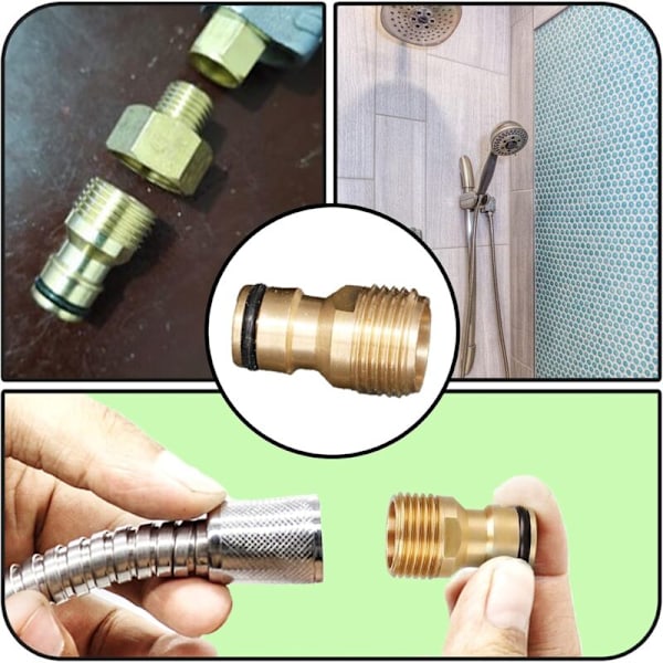 Sæt med 2 vandingsrørfittings - Vandingsrørforbindelse - 1/2 \"rørfitting - Udvendigt gevind G1/2 - Til vandhane og haveslange
