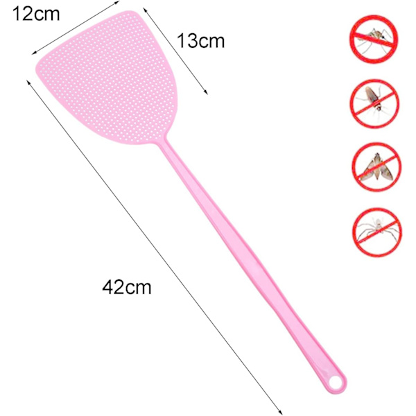 (Sininen+Vihreä+Pinkki) Kärpäslätkä, 3 Yksikköä Manuaalinen Tuholaistorjunta, Joustava Kärpäslätkä, Kestävä 42cm Kahva, Keittiöapu