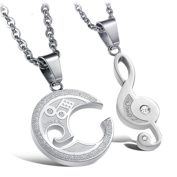 Yaadannoo muuziqaa puzzle sibiilaa hin goggogne dhiiraa fi dubartoota walsimsiisuu set pendant necklace