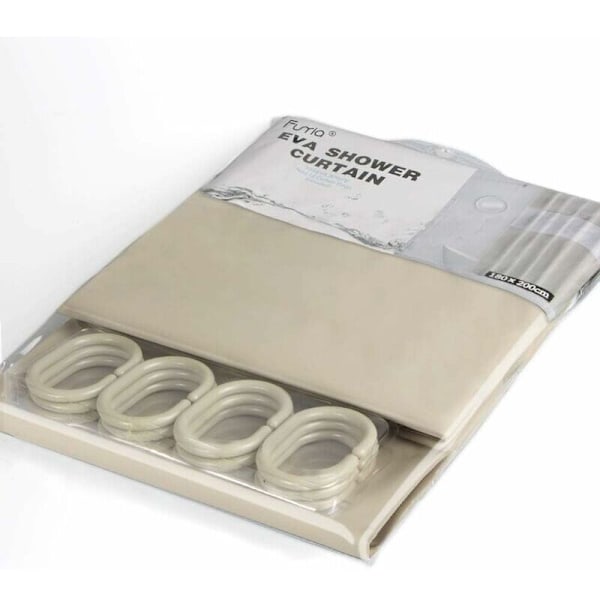 Duschdraperi Draperier De Badrum Badrum Resistent Beige Kvarn Med Krokar Duschdraperier Vattentätt Badrum, 180 x 180cm