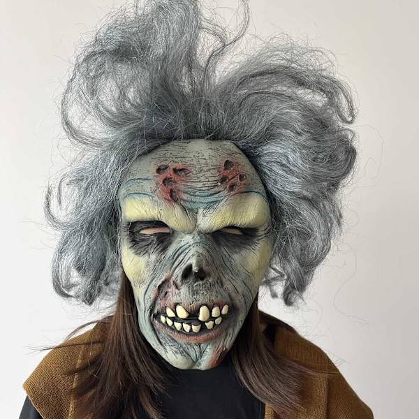 Ruttnande zombie mask, grå, One Size