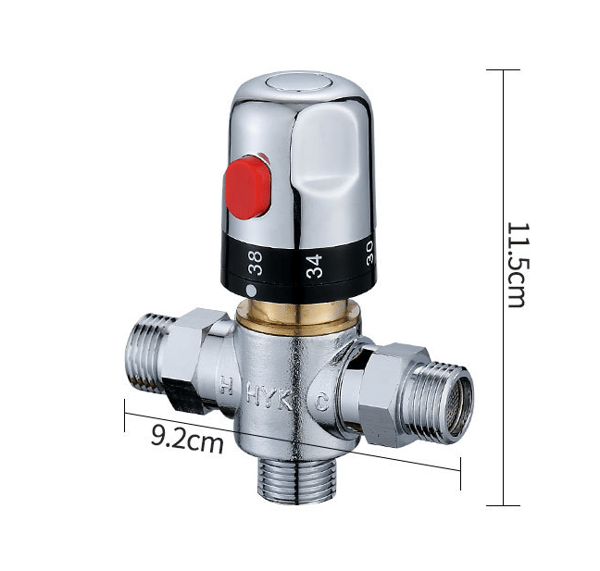 Termostatisk brusetermostat med 20 mm diameter Interface Justerbar termostatisk brusebadhane Temperaturreguleringsventil