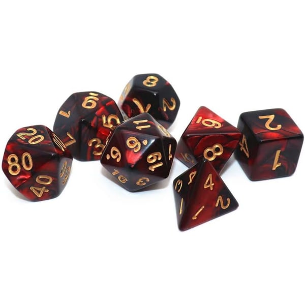 1 multisidet terningesæt glitter terninger til dungeons and dragons rollespil grøn blandet sort nebula terninger