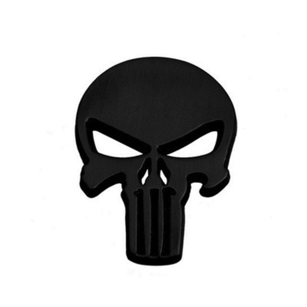 Black 2 Pieces Punisher 3D Metal Sticker, Punisher Skull Motorcyc