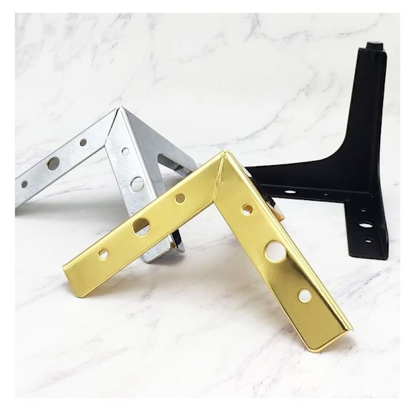 (Svart) 10 cm Set med 4 metallben för soffa, möbelfötter i modern stil