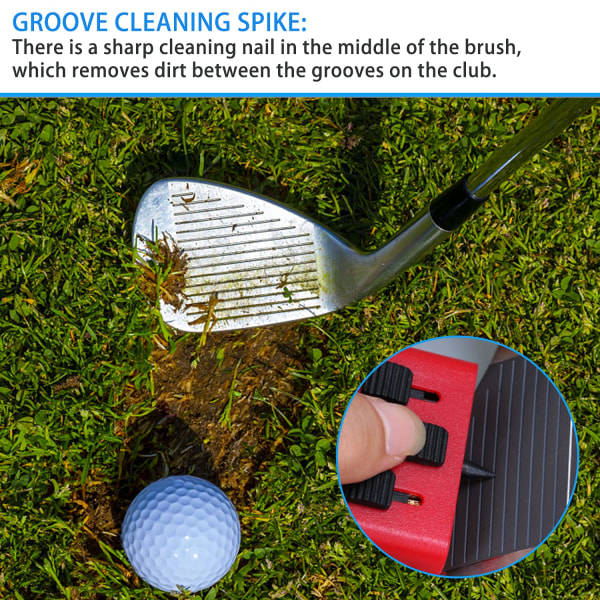 3 in 1 Pocket Golfmaila -harjat, monitoiminen Golfmaila Groove -puhdistustyökalu, kenkien puhdistussarja, avaimenperä (5 kpl, eri värejä)