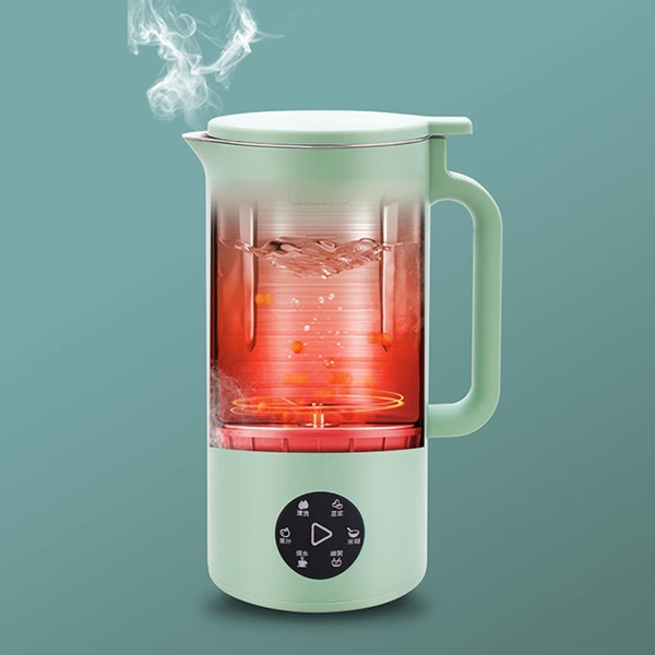 Sojamjölksmaskin 350ml Juicer Sojamjölksmaskin med Rostfritt Stål och Blad Multi Cooker Blender för Rismjöl Kokande Vatten Barnmat (Grön)